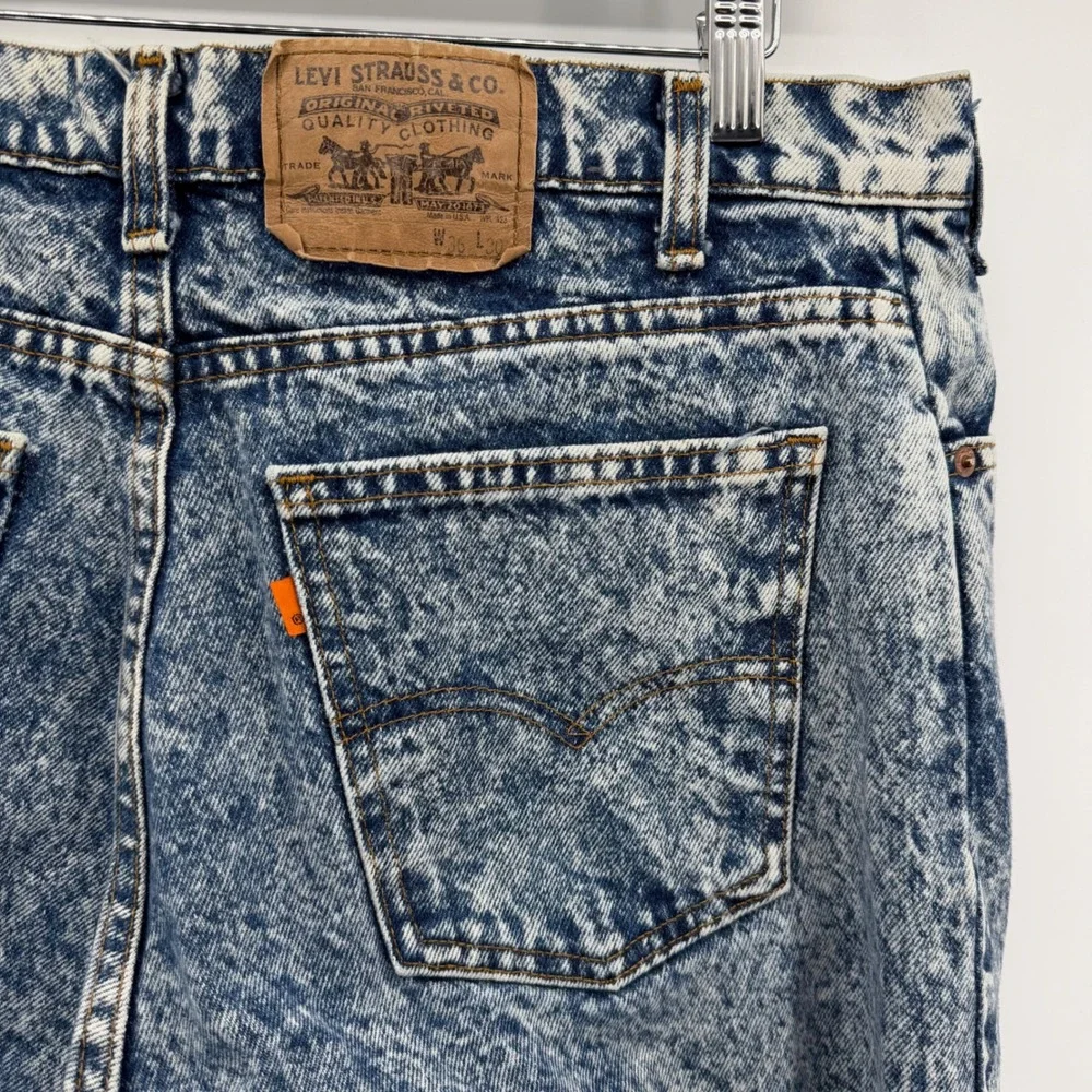 Vintage 80's Levi's 550 Orange Tab Acid Wash Jeans‎ USA Made 36x30 Relaxed Fit